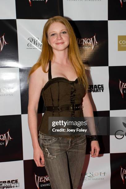 Musician Amanda Williams poses for a photo on the red carpet at an post Indy 500 race party at The Conrad Hotel on May 24, 2009 in Indianapolis,...