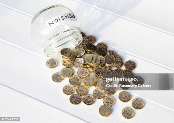 illustrating spending pension leaving no resources. - retirement savings stock pictures, royalty-free photos & images