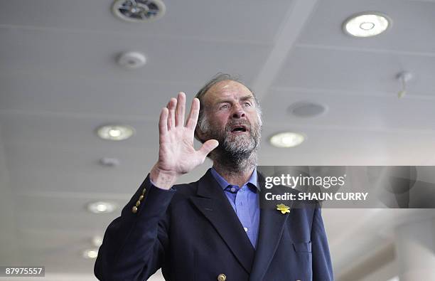 British adventurer Sir Ranulph Fiennes attends a press conference in central London, on May 26, 2009. Fiennes reached the summit of Everest on his...