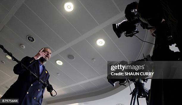 British adventurer Sir Ranulph Fiennes attends a press conference in central London, on May 26, 2009. Fiennes reached the summit of Everest on his...