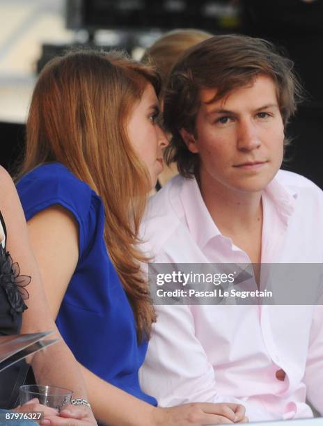 Princess Beatrice and her boyfriend Dave Clark attend the Amber Fashion Show and Auction held at the Meridien Beach Plaza on May 22, 2009 in Monte...