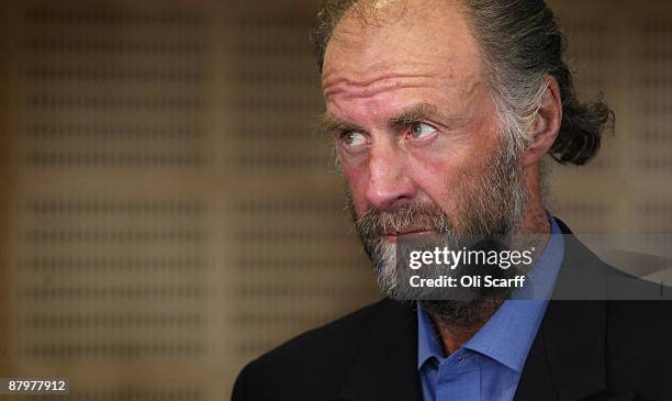 Adventurer Sir Ranulph Fiennes addresses the media during a press conference following his return from his successful ascent of Mount Everest on May...