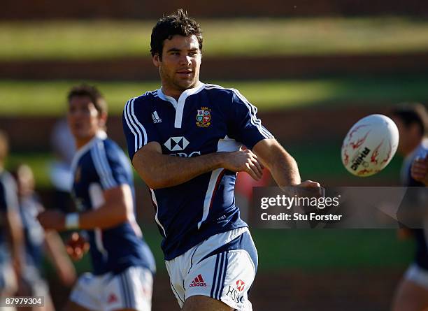 Scrum half Mike Phillips in action during the British & Irish Lions Training Session at St Davids School in Sandton on May 26, 2009 in Johannesburg,...