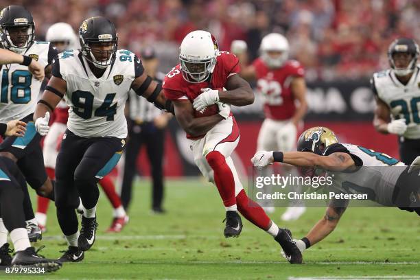 Kerwynn Williams of the Arizona Cardinals returns a punt in the first half of the NFL game against the Jacksonville Jaguars at University of Phoenix...