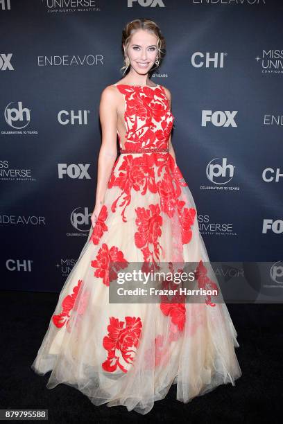 Miss USA 2015 Olivia Jordan attends the 2017 Miss Universe Pageant at Planet Hollywood Resort & Casino on November 26, 2017 in Las Vegas, Nevada.