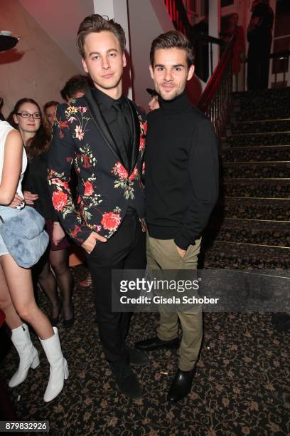 Actor Timmi Trinks and actor Lucas Reiber during the New Faces Award Style 2017 at "The Grand" hotel on November 15, 2017 in Berlin, Germany.