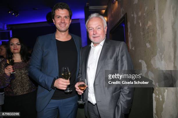 Jonas Grashey, Managing Director Bunte and Wolfgang Kubicki during the New Faces Award Style 2017 at "The Grand" hotel on November 15, 2017 in...