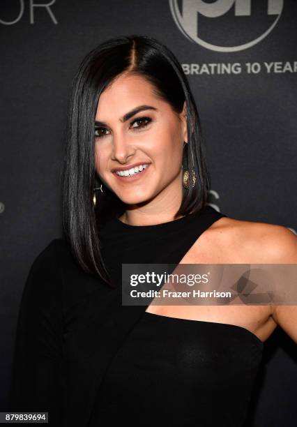 Host and reporter and pageant judge Megan Olivi attends the 2017 Miss Universe Pageant at Planet Hollywood Resort & Casino on November 26, 2017 in...