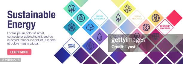 sustainable energy banner - ecosystem stock illustrations