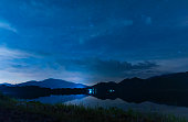 landscape night sky over the lake
