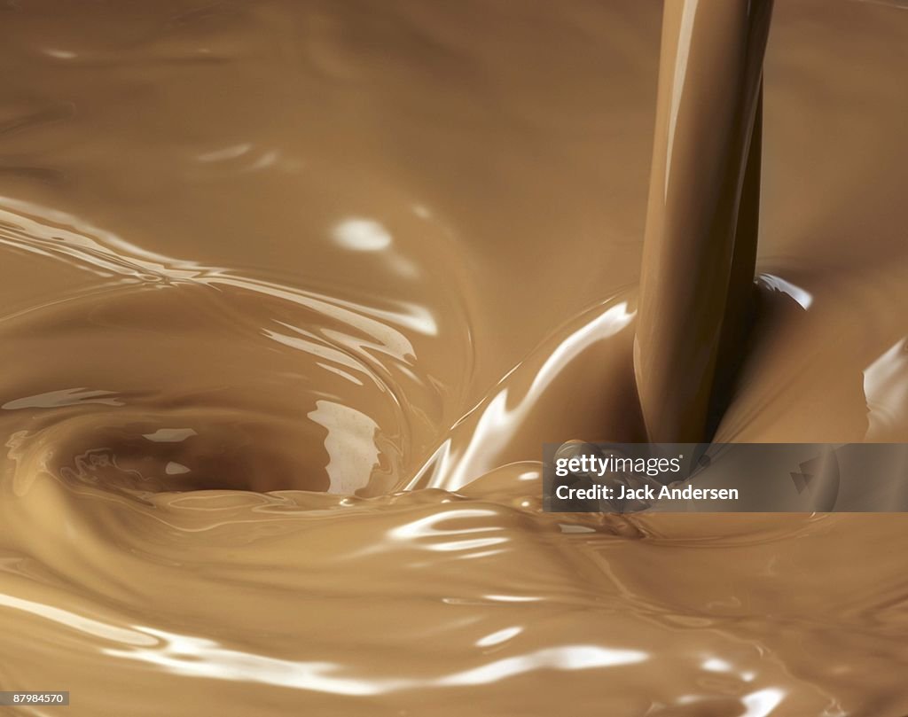 Chocolate milk pour