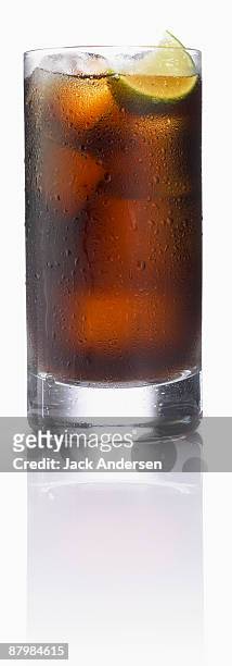 coffee liqueur and cola cocktail - coffee drink on white stock pictures, royalty-free photos & images