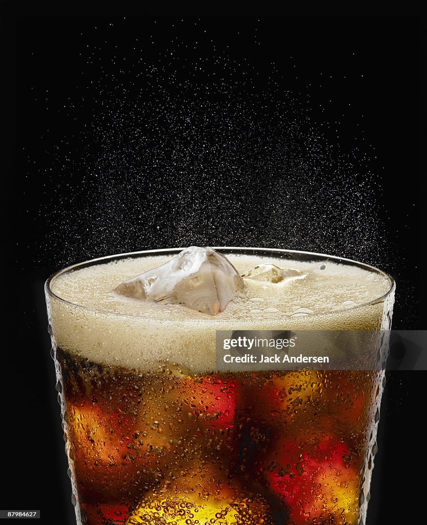 Fizzy glass of cola