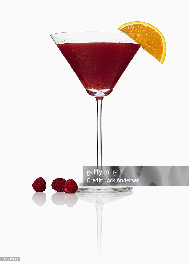 Orange and raspberry cocktail