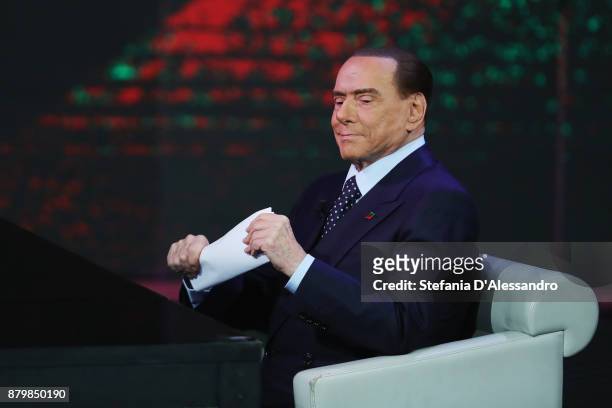 Silvio Berlusconi attends 'Che Tempo Che Fa' Tv Show on November 26, 2017 in Milan, Italy.