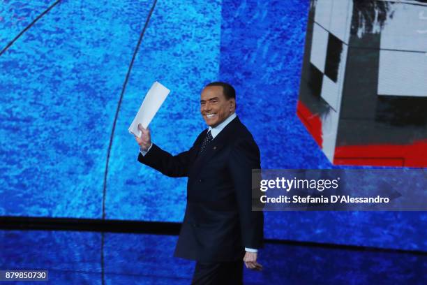 Silvio Berlusconi attends 'Che Tempo Che Fa' Tv Show on November 26, 2017 in Milan, Italy.