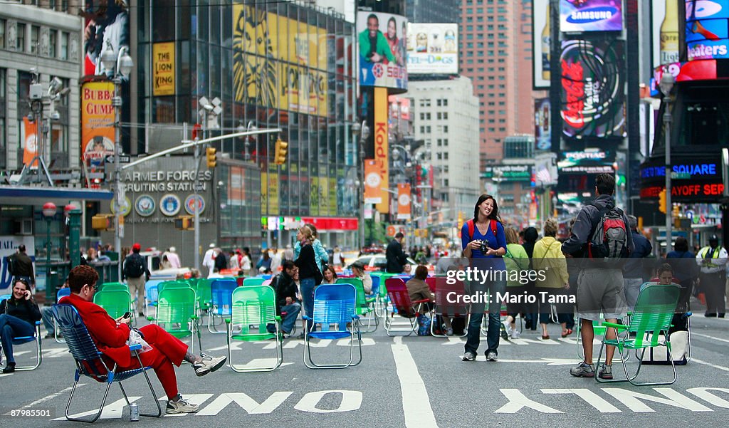 Section Of NYC's Famed Street Broadway Turned Into Pedestrian Walkway