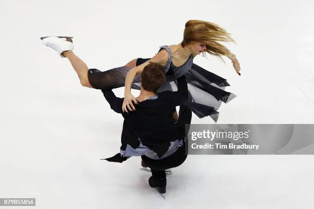 Victoria Sinitsina and Nikita Katsalapov of Russia compete in the Ice Dance Free Dance during day three of 2017 Bridgestone Skate America at Herb...