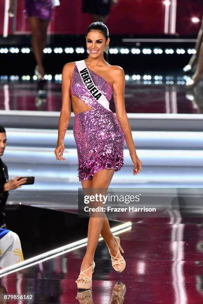 Miss Venezuela 2017 Keysi Sayago competes during the 2017 Miss Universe Pageant at The Axis at Planet Hollywood Resort & Casino on November 26, 2017...