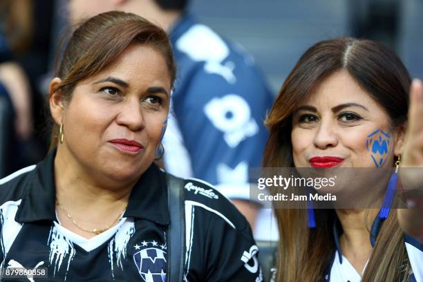 Fans of Monterrey cheer their team during the quarter finals second leg match between Monterrey and Atlas as part of the Torneo Apertura 2017 Liga MX...