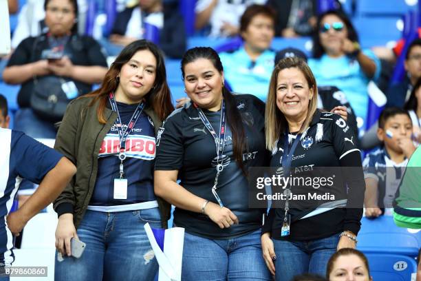 Fans of Monterrey cheer their team during the quarter finals second leg match between Monterrey and Atlas as part of the Torneo Apertura 2017 Liga MX...