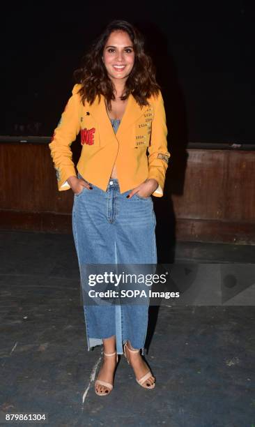 Actress Richa Chadda spotted promoting the film Fukrey Returns at Mehboob studios, Bandra in Mumbai.