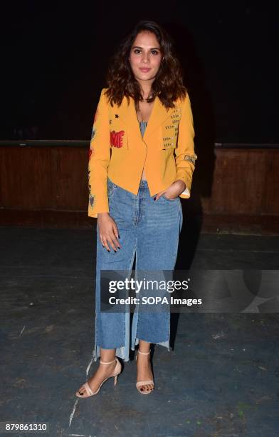 Actress Richa Chadda spotted promoting the film Fukrey Returns at Mehboob studios, Bandra in Mumbai.