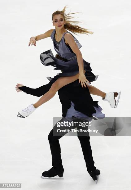 Victoria Sinitsina and Nikita Katsalapov of Russia compete in the Ice Dance Free Dance during day three of 2017 Bridgestone Skate America at Herb...