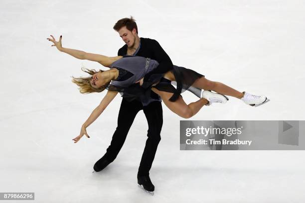 Victoria Sinitsina and Nikita Katsalapov of Russia compete in the Ice Dance Free Dance during day three of 2017 Bridgestone Skate America at Herb...