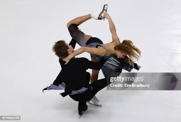 Victoria Sinitsina and Nikita Katsalapov of Russia compete in the Ice Dance Free Dance during day three of 2017 Bridgestone Skate America at Herb...