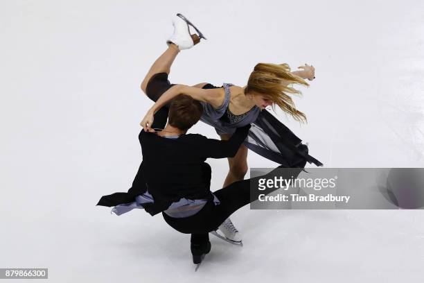 Victoria Sinitsina and Nikita Katsalapov of Russia compete in the Ice Dance Free Dance during day three of 2017 Bridgestone Skate America at Herb...