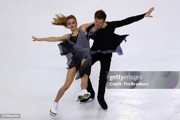 Victoria Sinitsina and Nikita Katsalapov of Russia compete in the Ice Dance Free Dance during day three of 2017 Bridgestone Skate America at Herb...