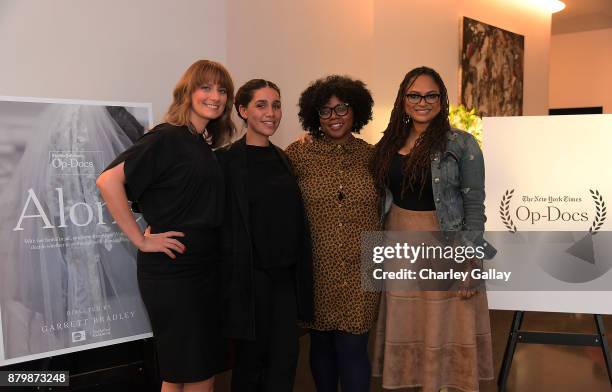 Executive producer Kathleen Lingo, director Garrett Bradley, producer Lauren Domno and director Ava DuVernay attend "Alone" Screening with Ava...