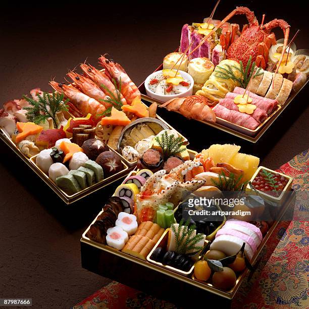 osechi -japanese traditional food for the new year - 御節料理 個照片及圖片檔
