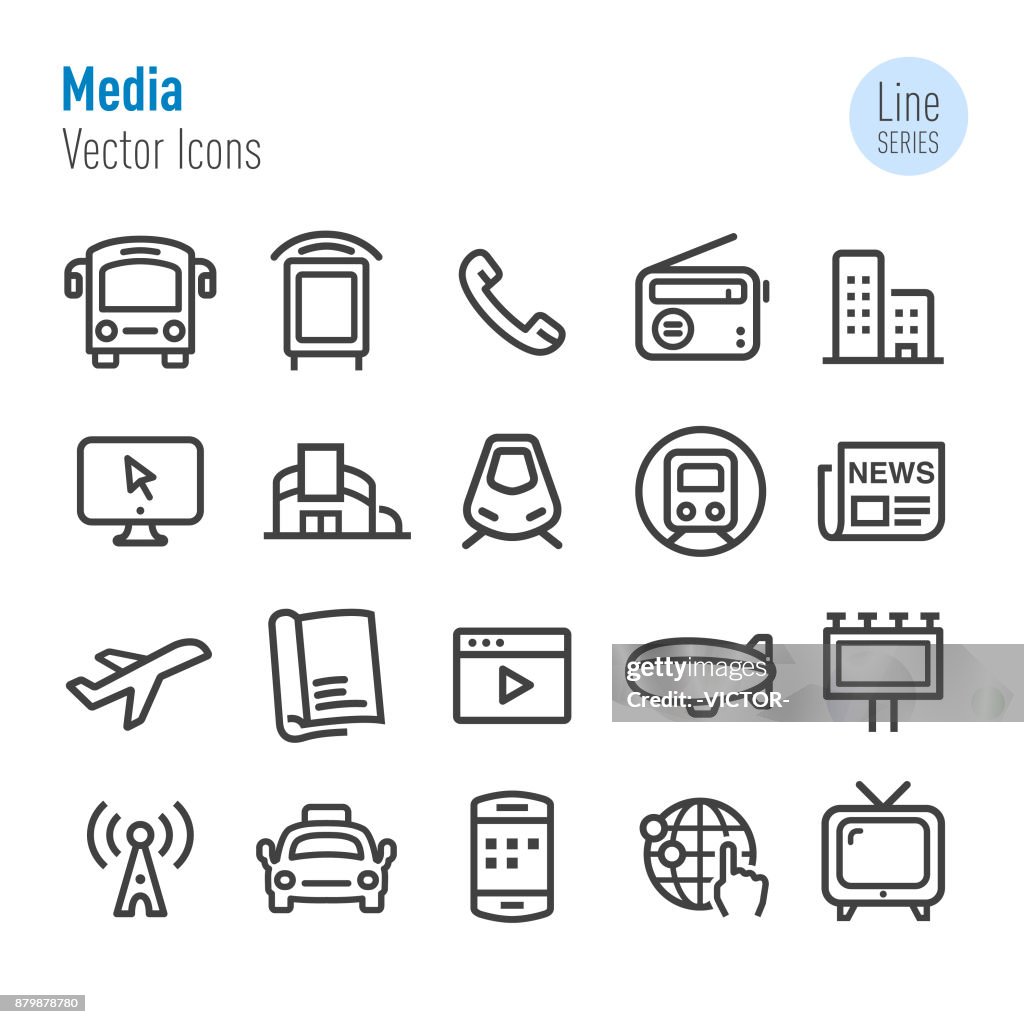 Advertising Media Icons - Vector Line Series