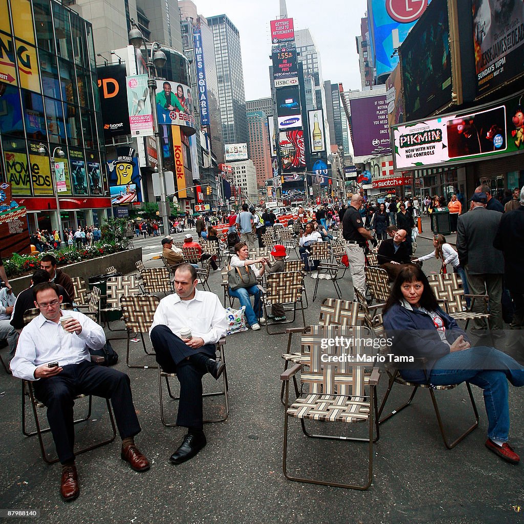 Section Of NYC's Famed Street Broadway Turned Into Pedestrian Walkway