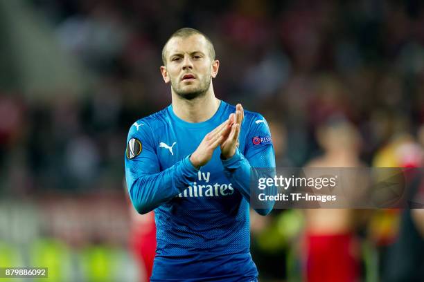 Jack Wilshere of Arsenal looks on during the UEFA Europa League Group H soccer match between 1.FC Cologne and Arsenal FC at the Rhein-Energie stadium...