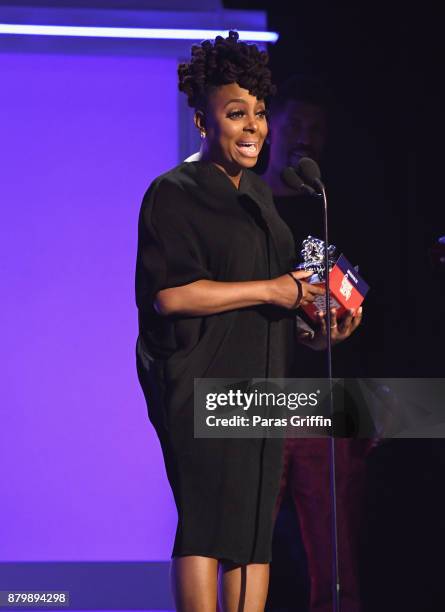 Ledisi accepts the Soul Train Certified Award onstage at the 2017 Soul Train Awards, presented by BET, at the Orleans Arena on November 5, 2017 in...