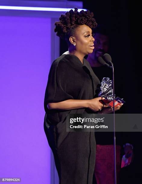 Ledisi accepts the Soul Train Certified Award onstage at the 2017 Soul Train Awards, presented by BET, at the Orleans Arena on November 5, 2017 in...