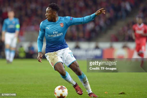 Danny Welbeck of Arsenal controls the ball during the UEFA Europa League Group H soccer match between 1.FC Cologne and Arsenal FC at the...
