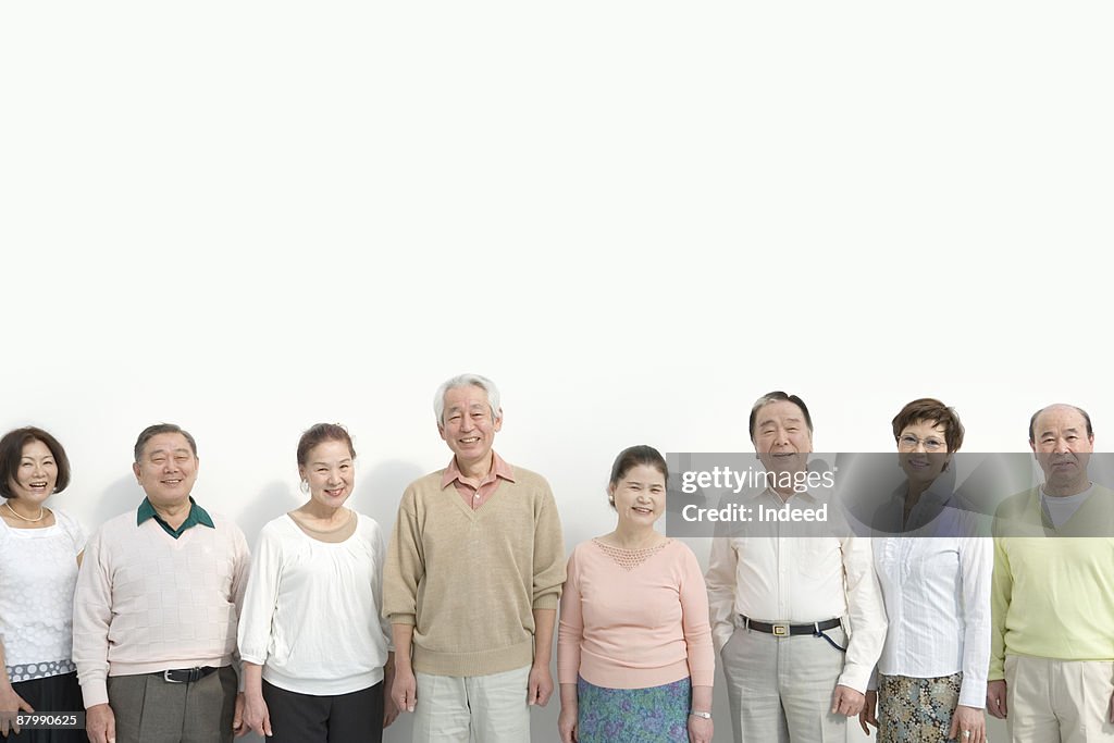 Group of mature and senior people smiling 