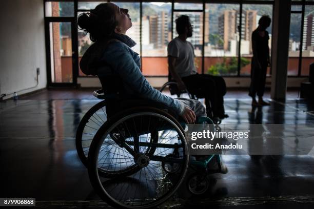 Dancers practice during a performance training at the ConCuerpos Gym in Bogota, Colombia on November 25, 2017. ConCuerpos Dance Company has been...