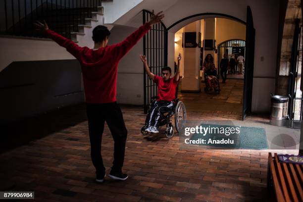 Dancers of the ConCuerpos Gym visit National Museum of Colombia in Bogota, Colombia on November 25, 2017. ConCuerpos Dance Company has been working...