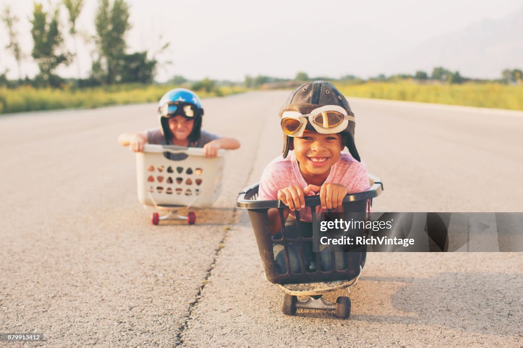 Young Boy Basket Racers