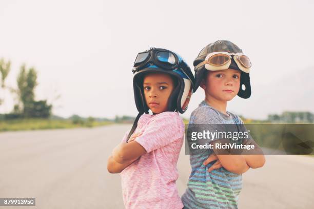 young boy racing team - vintage racing driver stock pictures, royalty-free photos & images
