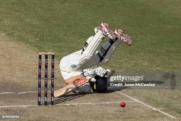 Ed Cowan of NSW bats during day four of the Sheffield Shield match between New South Wales and Victoria at North Sydney Oval on November 27, 2017 in...