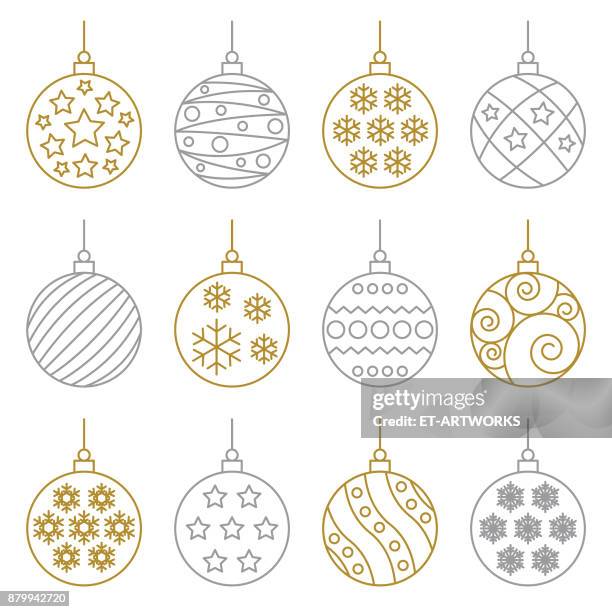 christmas-bälle - weihnachtskugel stock-grafiken, -clipart, -cartoons und -symbole