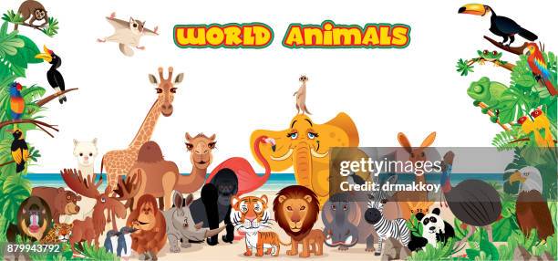 animals world - baboon stock illustrations