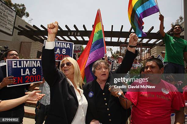 Robin Tyler and Diane Olson , the original lesbian plaintiffs in the California Supreme Court marriage equality suit and the first two women to be...