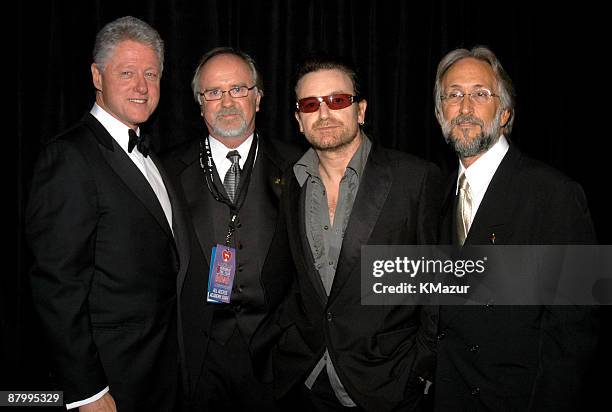 Former President Bill Clinton, Recording Academy Chairman of the Board Garth Fundis, Bono and Recording Academy President Neil Portnow